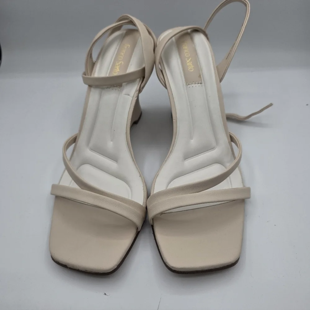 Franco Sarto Women's Franca Wedge Heels Nude Tan Size 10 Strappy Feminine Preppy